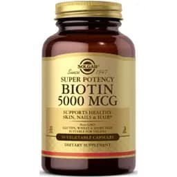 Биотин 5 мг 5000 мкг повышенная прочность в капсулах №100 Solgar Biotin