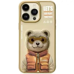 Чохол Nimmy 3D Matal Buttons Apple iPhone 15 Pro Max Bear Khaki