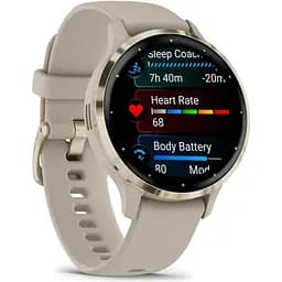 Смарт-годинник Garmin Venu 3S Soft Gold Stainless Steel Bezel with French Gray Case and Silicone Band (010-02785-02/52) [130196] - мініатюра 2