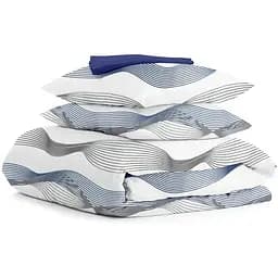 Комплект постільної білизни Cosas Wave blue grey Полуторний синій (WaveBlueGrey_DBlue_160)
