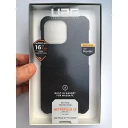 Оригінальний протиударний чохол UAG Metropolis LT MagSafe для iPhone 14 Pro Max Kevlar Black 114051113940 - мініатюра 5