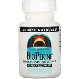 Натуральна добавка Source Naturals Біоперин 10 мг 120 таблеток