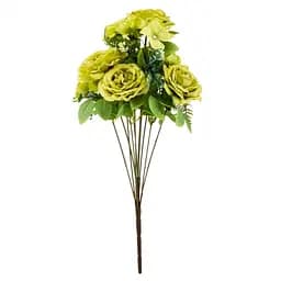 Букет Elisey Квітковий коктейль 7 бутонів троянд, 4 гортензії зелений 51 см (9207-013)