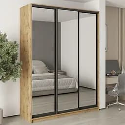 Шкаф-купе трехдверный MebelStar Стандарт BG 3 Зеркала 180x45x240 см Дуб тахо (MBS-8856)