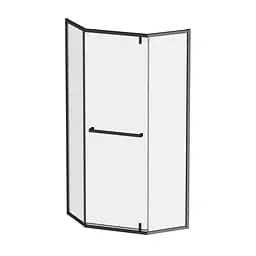 Душове огородження 5-corner Pivot AM.PM Gem 90×90 см, без піддону, чорний матовий профіль W90UG-405-9090-BT