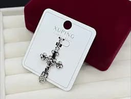 Хрестик із медичного сплаву золото Xuping біжутерія хрест прикраса під срібло гіпоалергенний жіночий