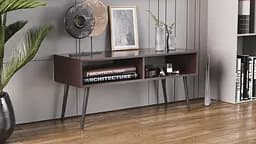 Тумба під TV Невада Ferrum-decor 45x100x38 Чорний метал ДСП Венге Магія 16 мм (FRD-106721)