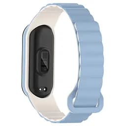 Ремінець Dual-color Magnetic для Xiaomi Mi Band 7/6/5/4/3 Lilac Blue / White - мініатюра 2