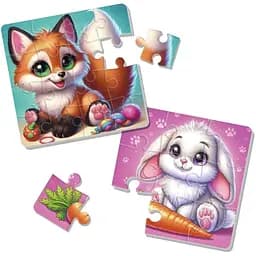 Игра развивающая Vladi Toys Мягкие пазлы Зайка и лисичка VT1102-35 Разноцветный
