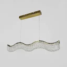 Светодиодная волнистая люстра с хрусталиками длиной 80 см Line F | Ст. 33056-L800*600 GD