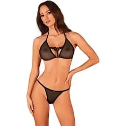 Комплект белья Obsessive Celia Noir M/L черный
