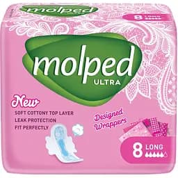 Гигиенические прокладки Molped Ultra long 5 капель 8 шт.