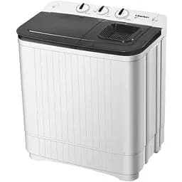 Пральна машина Liberton LWM-6200 PUMP напівавтоматична з 2 барабанами, завантаження 6.2 кг, 3 режими, 1350 об/хв, клас енергоспоживання А+, 66.8х40х76.5 см White/Black