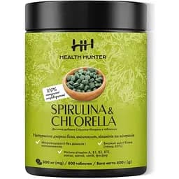 Спіруліна + Хлорелла Health Hunter Spirulina & Chlorella 500 мг 800 шт.