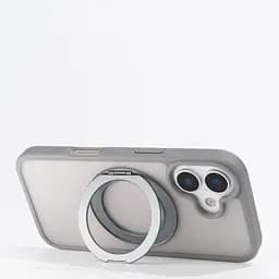 Противоударный чехол-панель для Apple iPhone 17, Unit Stand2, серый, силикон + поликарбонат, защита всего корпуса, с подставкой, поддержка магнитных держателей и беспроводной зарядки (MagSafe), ArmorStandart (ARM86331) - мініатюра 4