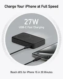 Портативний зарядний пристрій MagGo 10000 mAh Qi2 15W + USB-C PD 27W Black Anker teh0027062 - мініатюра 2