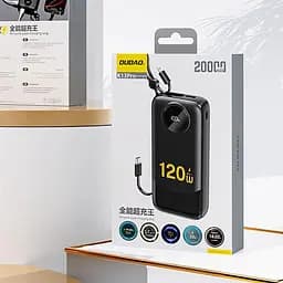 Універсальна мобільна батарея Dudao 20000mAh K13 Pro 22,5W PD,QC USB-A,USB-C In/Out,with built-in USB-C/Lightning cables Black (6977196680276) - мініатюра 2