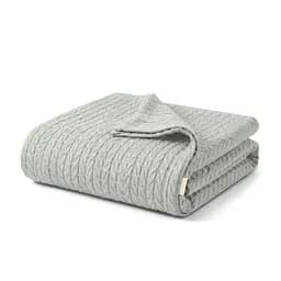 Плед-покривало Cosas Knitted Braid Pistachio косичка 75х95 см (Blanket_35Pistachio_KnittedBraid_75x95)
