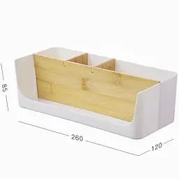 Органайзер для дрібниць МВМ My Home Scandinavia 26х12х8.5 см білий (FH-45 WHITE/WOOD) - мініатюра 2
