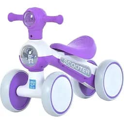 Каталка-толокар Bambi M 5729-9 - мотоцикл з інтерактивними ефектами та багажником, фіолетовий