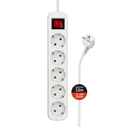Фільтр живлення СolorWay 5 розеток, 3м, White (CW-PSEA53W) - мініатюра 2