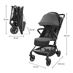 Прогулянкова коляска Kinderkraft Nebo Platinum Grey Beige (KSNEBO00GRY0000) - мініатюра 9