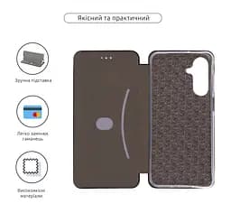 Чехол-книжка для Samsung Galaxy A17 4G (A175), G-Case, черный, кожаный чехол-книга из экокожи (PU) и TPU, с магнитом, с подставкой и вместительным кардхолдером, противоударный, защита всего корпуса, ArmorStandart (ARM86535) - мініатюра 3