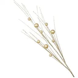 Новогодняя декоративная ветка с блестящими ягодами 78 см Шампань