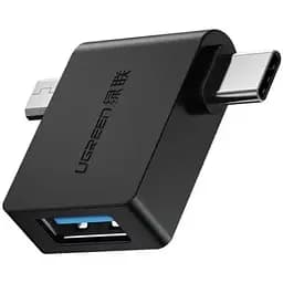 Адаптер Ugreen 30453 2 in1 micro-USB/Type-C Black черный