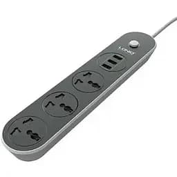 Мережевий фільтр LDNIO SC3301 подовжувач 1.6 м 3 розетки 3 USB сіро-чорний - мініатюра 2