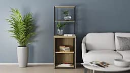 Стіл-тумба трансформер Смарт 3/1 з етажеркою Ferrum-decor 1430x1450x500 Чорний метал ДСП Дуб Сонома 16 мм (FRD-105112) - мініатюра 10