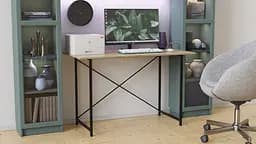 Стол письменный Line Лайт Ferrum-decor 750x1200x600 Черный металл ДСП Дуб Сонома 16 мм (FRD-104860)