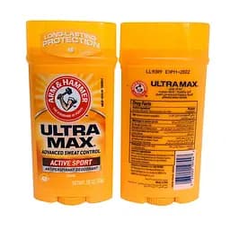 Твердий дезодорант - антиперспірант А&H UltraMax для чоловіків широкий стік Active Sport