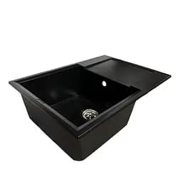 Кухонна мийка Adamant HORIZON MEDIUM чорний металік 700x500x230 мм, з крилом 70 см - мініатюра 1