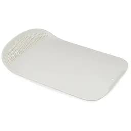 Дошка обробна пластикова для нарізки м'яса, риби, овочів та фруктів зі зливом 38х24 см, A-plus Білий 85056