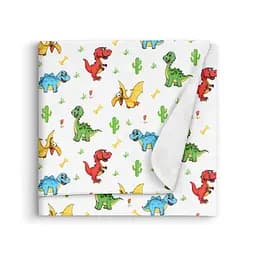 Пелюшки фланелеві Cosas Colorful Dino 100x120 см, зелені - мініатюра 2