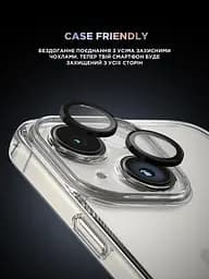 Захисне скло для камери Apple iPhone 15/15 Plus, Supreme BI, чорний колір, з рамкою, глянцеве скло для захисту лінз, протиударне, прозоре, з клейовим шаром по контуру, не впливає на якість фото, ArmorStandart (ARM76585) - мініатюра 6