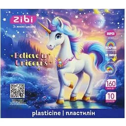 Пластилин Zibi Unicorn Kids Line 10 цветов 160 г (ZB.6281)