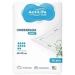 Пелюшки гігієнічні Actilife Med Basic поглинаючі 60х90 см 10 шт.