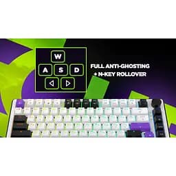 Клавіатура Hator Hellyberry HK75 Mechanical Linear RGB Wireless/Bluetooth/USB UA White/Violet (HK75_wireless) - мініатюра 12