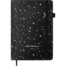 Блокнот діловий Buromax Relax А5 96 арк. без лініювання (чорний папір) обкладинка штучна шкіра білий (BM.295401-12)