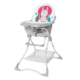 Стульчик для кормления TILLY Buddy Coral Rabbit CARRELLO Серый с коралловым