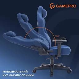 Ігрове крісло GamePro FGC750DB Fabric Dark Blue (FGC750DB) - мініатюра 15