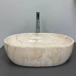 Умивальник VBI Modena S beige stone glossy накладний VBI-012007, Мрамор - мініатюра 5