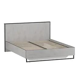 Кровать двухспальная Moreli Forte F-0010 в стиле Loft на металлических ножках 1680х980х2126 мм Бетон Тефра