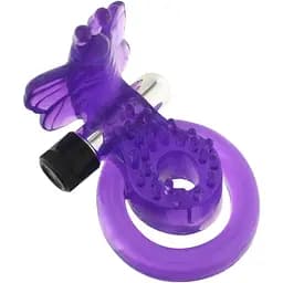 Эрекционное кольцо с вибрацией Seven Creations Cock & Ball Butterfly фиолетовый