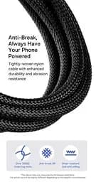 Кабель зарядний Baseus USB - Lightning 2.4A Fast Charging Cable for iPhone 1 м Black (CAJY010701) - мініатюра 8