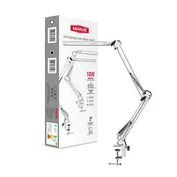 Світлодіодна настільна лампа на струбцині MAXUS Desk Lamp 10W 3CCT Metal CLIP WH