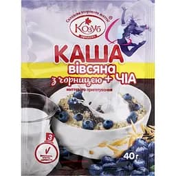 Каша вівсяна Козуб продукт Чорниця + чіа 40 г