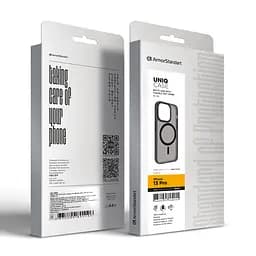 Чехол для Apple iPhone 13 Pro, Uniq MagCase, черный, противоударный, панель-накладка с MagSafe, ударопрочный TPU+PC, с магнитом MagSafe, поддержка полноценной беспроводной зарядки, ArmorStandart (ARM75272) - мініатюра 6